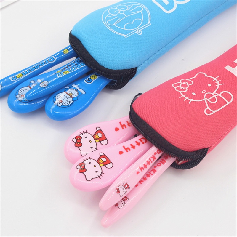 Bộ Dụng Cụ Ăn Uống 3 Món Bằng Thép Không Gỉ Tiện Dụng Cho Học Sinh/Người Lớn