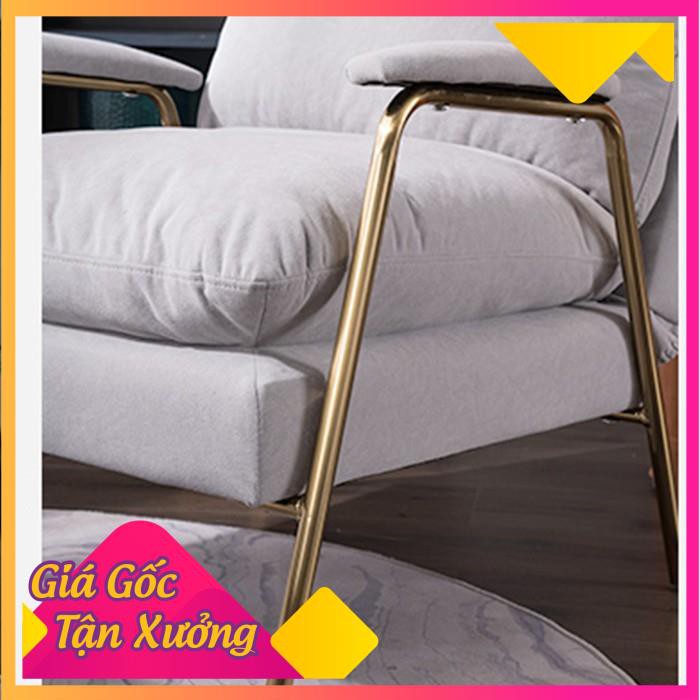 (Nhập Khẩu) Ghế sofa thư giãn  nghỉ trưa, văn phòng kèm đôn, chân sắt vàng GNK015