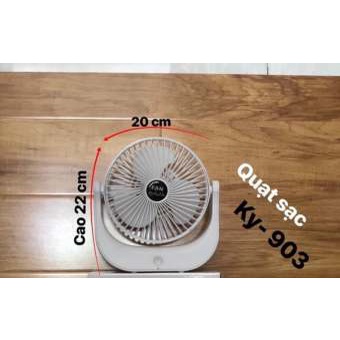 Quạt sạc tích điện xoay 120 độ KY-903 thiết kế đẹp mắt chắc chắn chạy êm luồng gió mát mẻ - Mini USB Desktop Fan KY 903