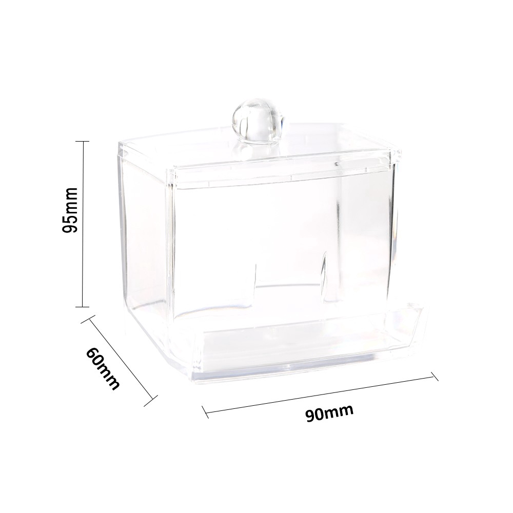 Clamshell Portable Mini Transparent Cotton Pad Storage Box/ Cosmetic Organizer for Cotton Pads, Cotton Swabs, Make Up Pads