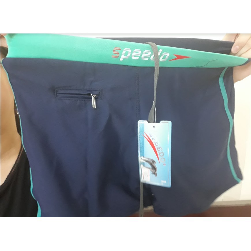 Quần Bơi Nam Speedo Đen Phối Xanh Có Túi Nhỏ Đựng Chìa Khóa - Nhiều Màu- BIGSIZE trên 80kg