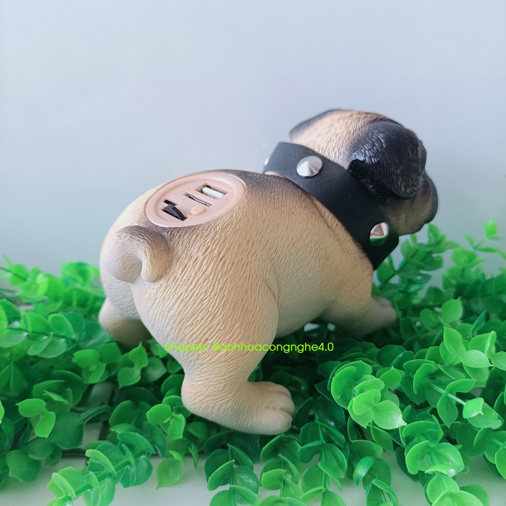 Loa nghe nhạc bluetooth hình con chó Pug – Cực ngầu