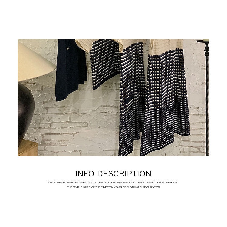 Xiaoxiangfeng knitted dress slim to show lean temperament, advanced striped vest, short skirt, children's 2022 new style