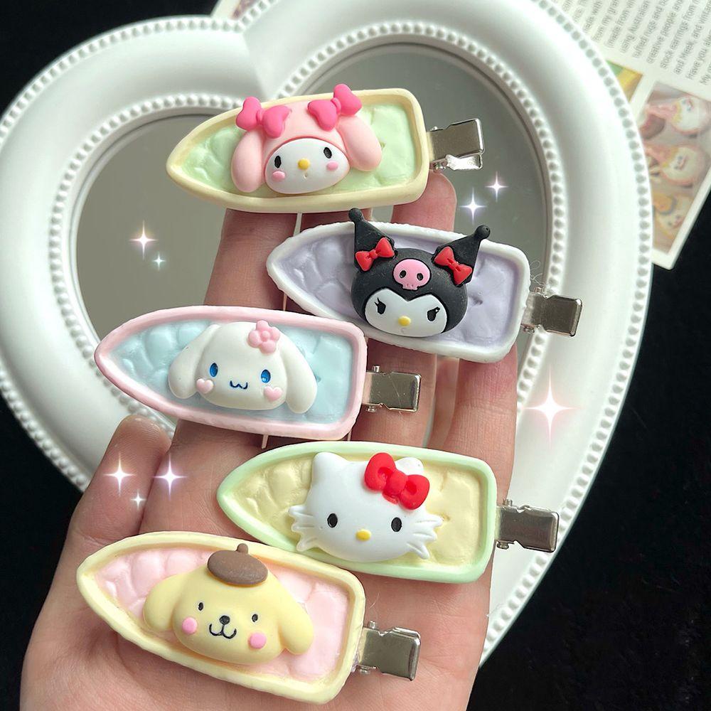 IVORY Kẹp Tóc Nhựa Hình Chú Vịt Hoạt Hình Phong Cách Retro Ngọt Ngào Cho Nữ