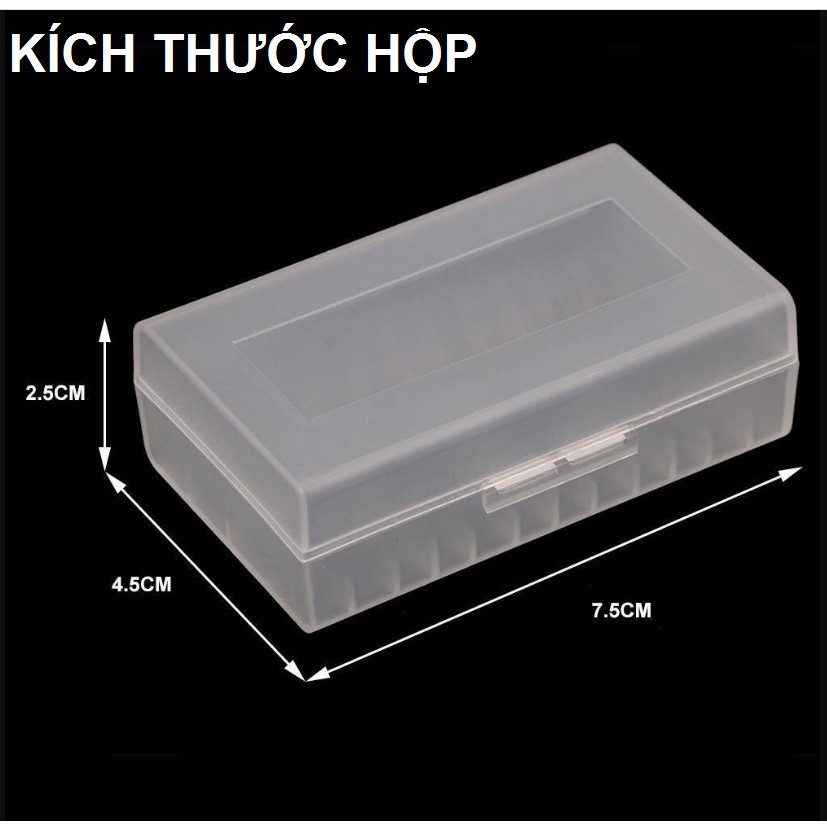 Hộp đựng 2 pin 21700 / 20700 bằng nhựa trong suốt (không kèm pin)