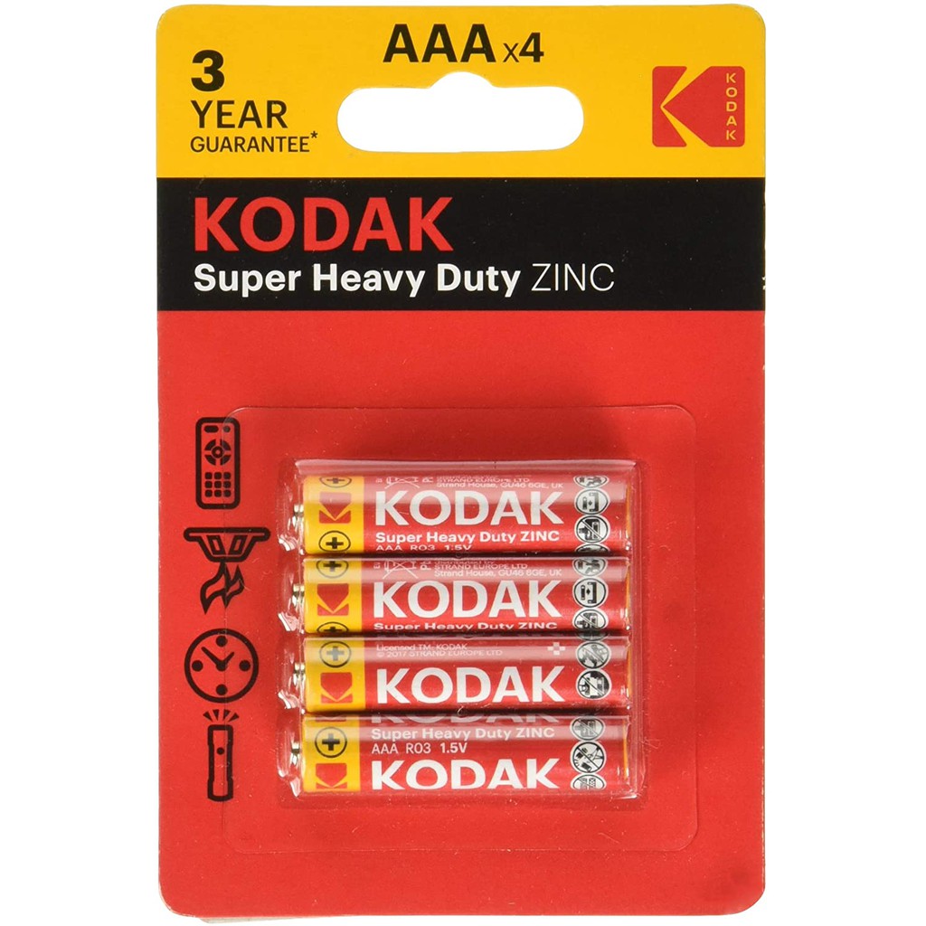 Bộ 4 Pin tiểu Kodak Alkaline AAA điện thế 1.5V Uncle Bills IB0120 chính hãng siêu bền remote TV máy lạnh đồ chơi trẻ em