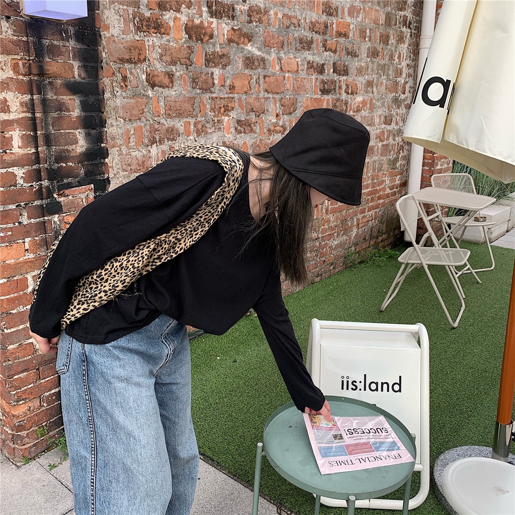 Mũ Bucket Da Lộn Màu Trơn Che Mặt Thời Trang Thu Đông Phong Cách Hàn Quốc Cho Nữ