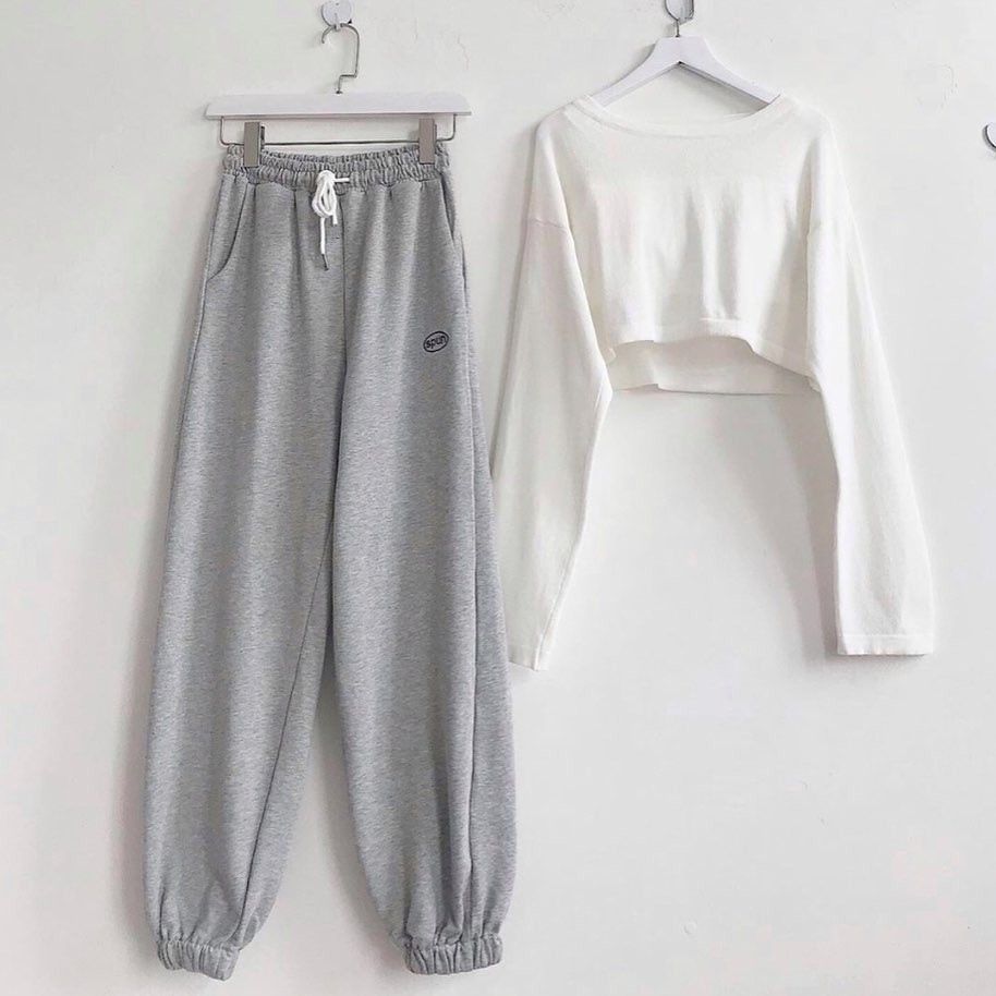 Quần Ống Rộng Nỉ SPUN Unisex Chất Liệu Nỉ Thun Da Cá - Quần Jogger Nữ Chất Bo Ống 3 Màu Basic QD014