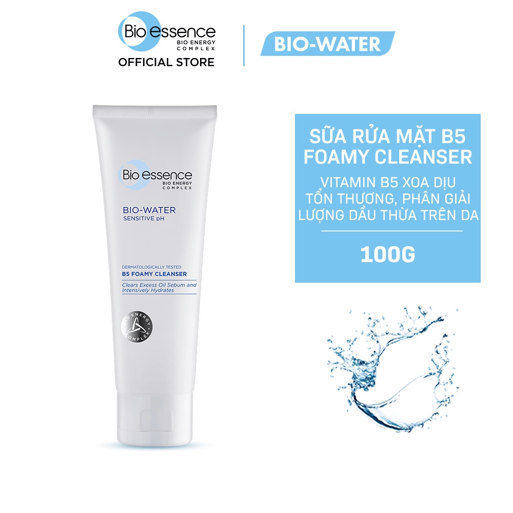 Sữa Rửa Mặt Tạo Bọt Cấp Ẩm Và Phục Hồi Bio-essence Bio-Water Sensitive pH B5 Foamy Cleanser 100g