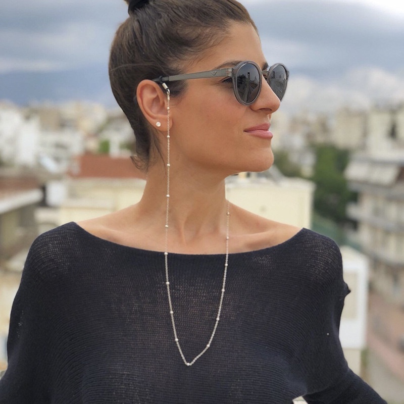 Dây đeo giữ mắt kính hai móc ngọc trai nhân tạo