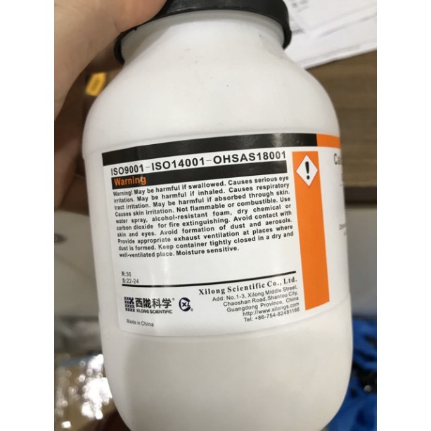 CaCl2 canxi clorua 500g calcium chloride khan tinh khiết