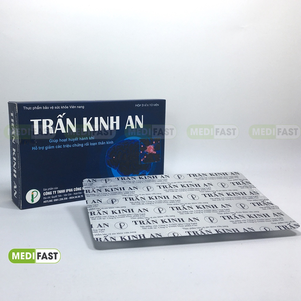 Trấn Kinh An - Hỗ trợ giảm lo âu, căng thẳng, giúp đẩy lùi các triệu chứng hồi hộp, mệt mỏi, chóng mặt, nhức đầu hộp 30v