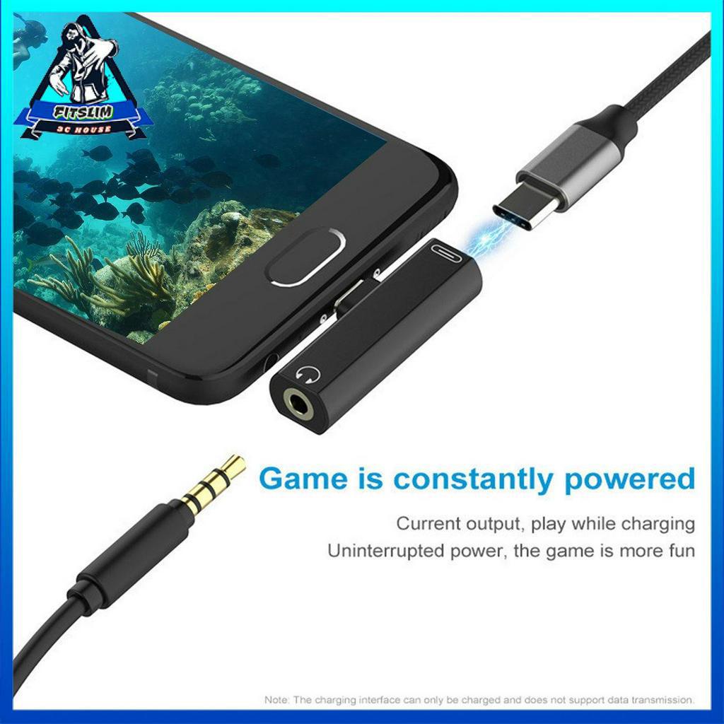 Bộ điều hợp tai nghe Type-c Bộ điều hợp âm thanh có thể sạc được Bộ kết hợp âm thanh 2 TRONG 1