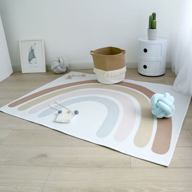 Thảm Trải Sàn Họa Tiết Cầu Vồng Dùng Trang Trí Phòng Ngủ Cho Bé