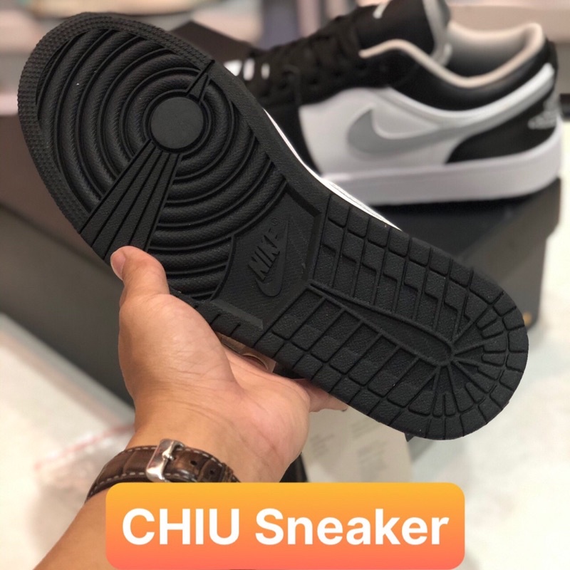 [ CHIU Sneaker 1 ] Giày Sneaker Jordan 1 cổ thấp xám smoke grey V3 phiên bản SC da thật trắng đen