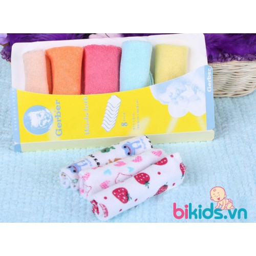 Khăn mặt Gerber set 8c 18x18cm