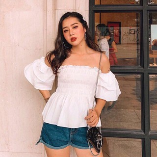 Áo rớt vai nhún chỉ