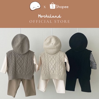 Áo gile len cho bé trai bé gái vintage kiểu dáng hàn quốc mochiland