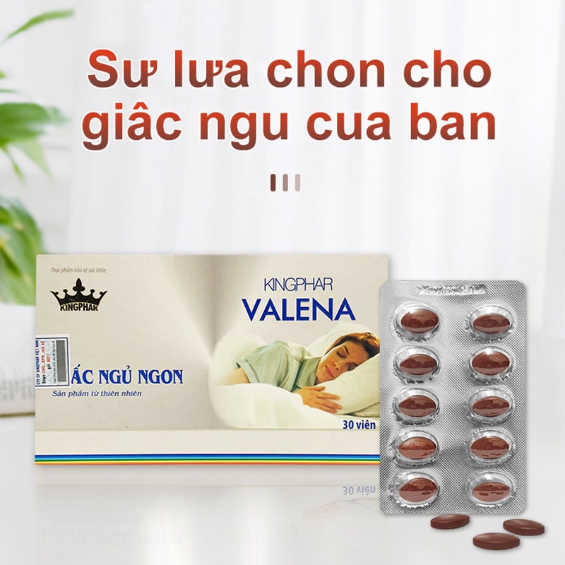 Thảo Dược An Thần Ngủ Ngon VALENA Kingphar Woohop- Giúp An Thần, Tạo Giấc Ngủ Đến Nhanh, Tự Nhiên -Hộp 30 viên