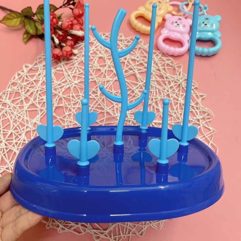 Giá úp bình sữa núm ti, khay úp bình sữa không nắp