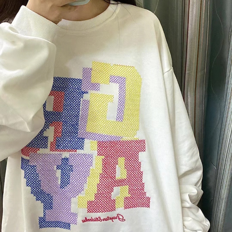 NRVP Mới Áo Thun Tay Dài Dáng Rộng In Chữ Phong Cách Hàn Quốc 2023