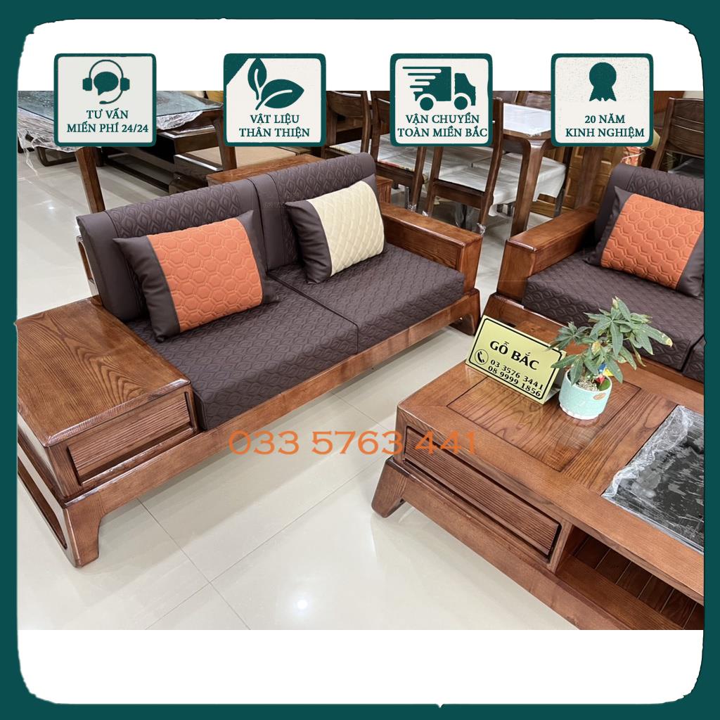 Sofa 2 văng chân choãi kèm ảnh thực tế tại xưởng - ghế sofa phòng khách kích thước lớn