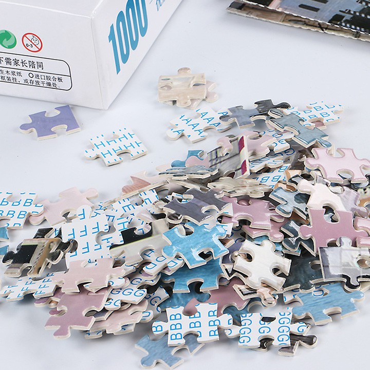 Tranh ghép hình 1000 mảnh gỗ (puzzle) phát triển tư duy logic được chọn mẫu đa dạng chủ đề