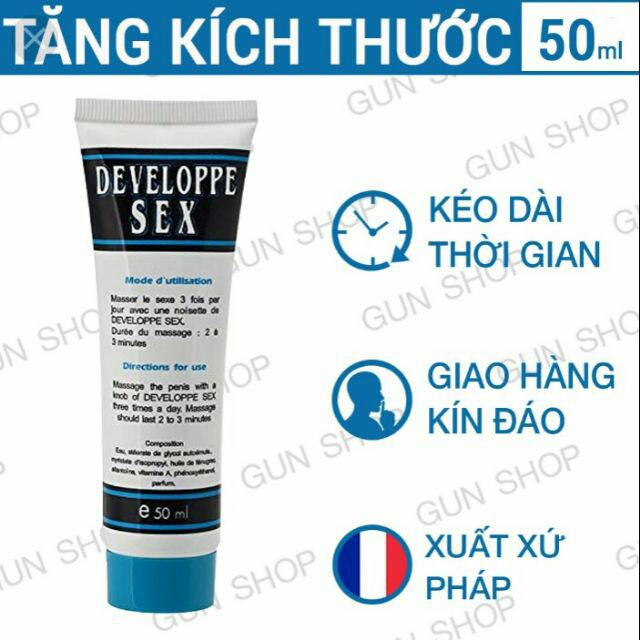 [HÀNG PHÁP] Gel Tăng Kích Thước Dương Vật DEVELOPPE SEX - Hiệu Quả Nhanh Tăng Ngay 3-5Cm Chỉ Sau 1 Liệu Trình