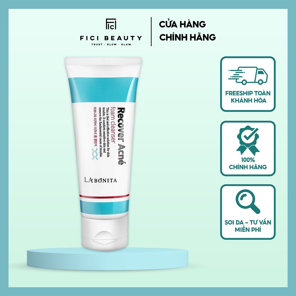 Combo Serum + Sửa Rửa Mặt Giảm Mụn, Phục Hồi, Làm Dịu Da LA Bonita Recover Acne Foam Cleanser 100mL Dành Cho Mọi Loại Da