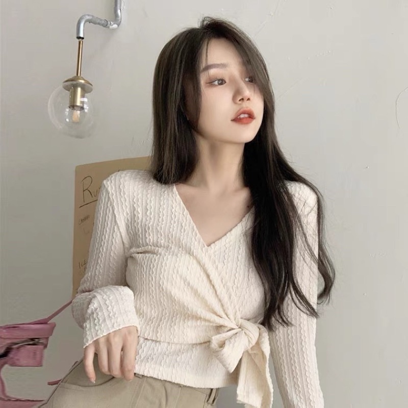 [ORDER] Áo kiểu cổ chéo thắt nơ ulzzang