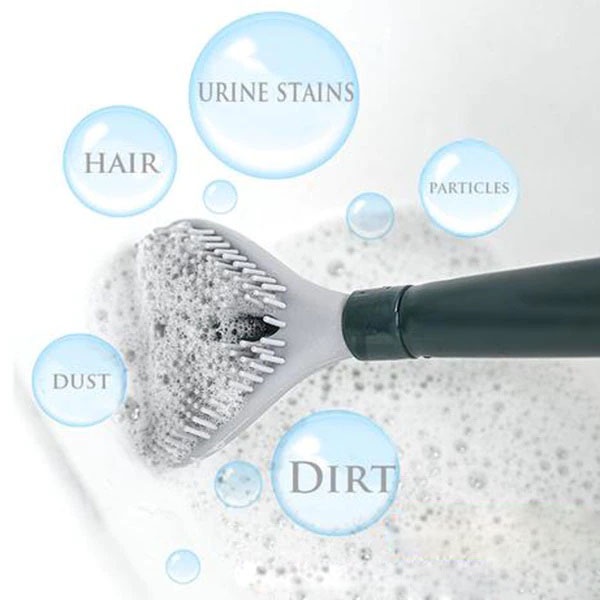 Chổi cọ nhà vệ sinh, cọ toilet thông minh có bình chứa xà phòng, cọ bồn cầu silicon gắn tường chà toilet