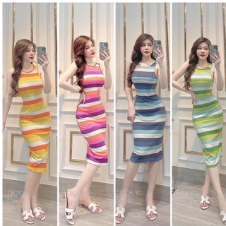 Đầm Body Sọc Ngang Nổi Hot Trend
