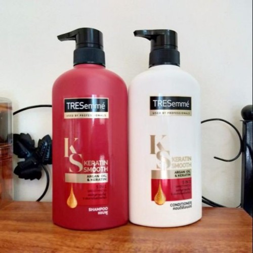 Cặp dầu gội + xả Tresemme Keratin Smooth 5in1 Thái Lan