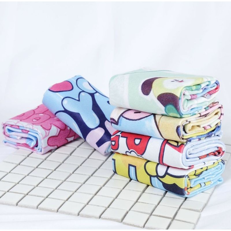 (THKpop) Set 2 khăn tắm BT21 siêu đáng yêu