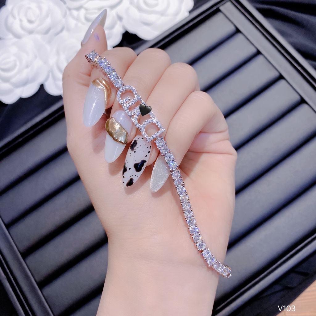 Lắc tay xi bạch kim đính đá cao cấp dành cho nữ