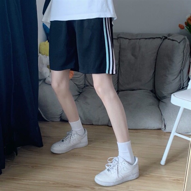 IELGY Quần Soóc Lưng Cao Ống Rộng Phong Cách Hàn Quốc Dành Cho Nữ