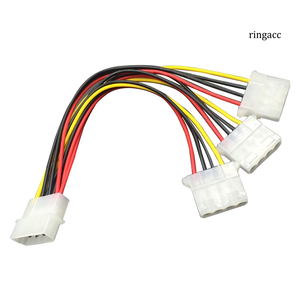 Cáp nối dài chuyển đổi nguồn IDE sang IDE Molex 20cm 4 pin 1 đầu cắm sang 3 lỗ cắm cho máy tính PC