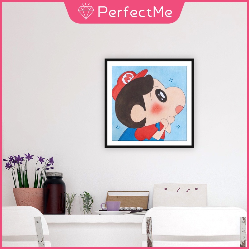 Bộ tranh đính đá 5D họa tiết cậu bé bút chì độc đáo kích thước 30x30cm