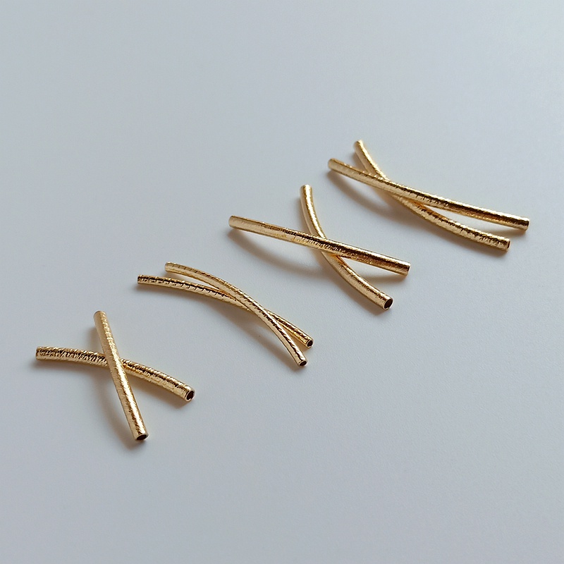 Bộ 10 Ống Nối Dài Cong Mạ Vàng 14K Mạ Vàng Đục Diy