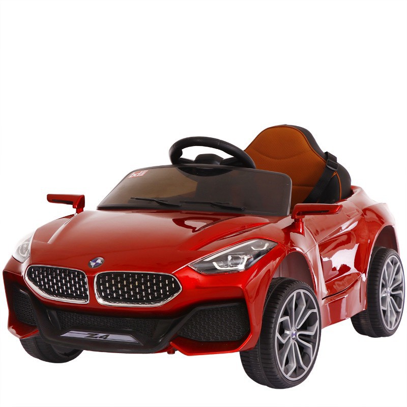 Ô tô xe điện trẻ em BMW Z4 tự lái và remote cho bé vận động ngoài trời (Đỏ-Trắng-Cam)