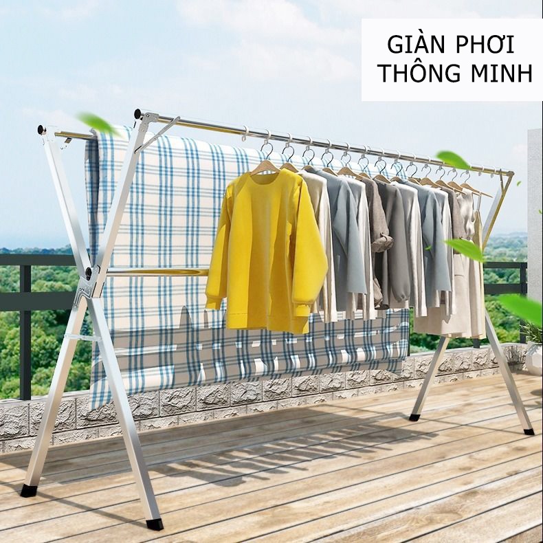 Giàn Phơi Quần Áo Thông Minh Nhật Bản, Gập mở chỉ 5 giây, Inox 304 Cao cấp Siêu Bền, Chịu Tải 150Kg MKS028