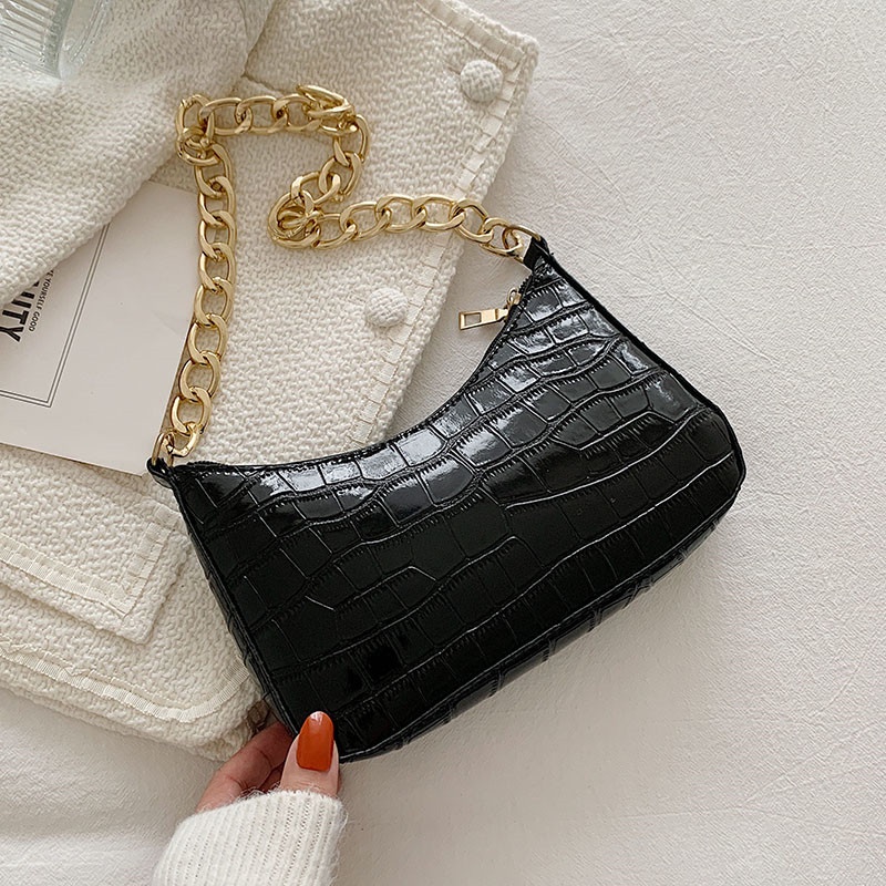 Túi đeo vai họa tiết da cá sấu thời trang mùa thu cho nữ 2021