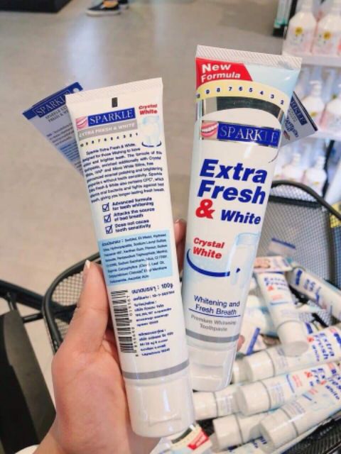 Kem đánh răng SPARKLE Extra Fresh &amp; White Cao Cấp 100g