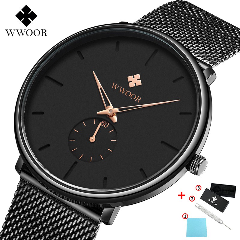 Đồng hồ đeo tay WWOOR thạch anh thời trang nam sang trọng 8855 #8