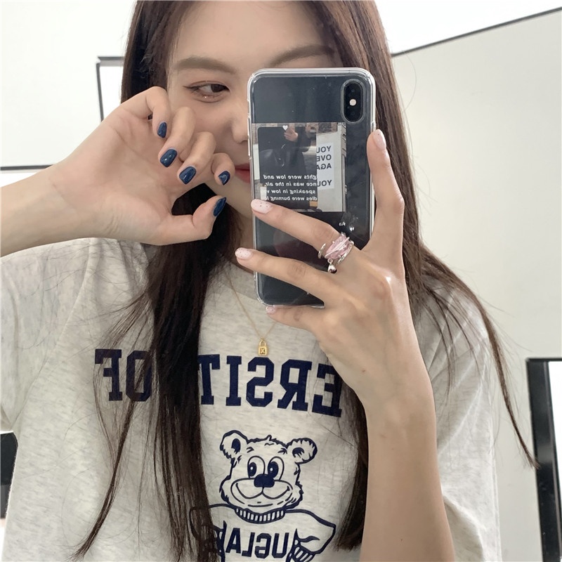 Áo thun nữ ngắn tay in hình phong cách retro