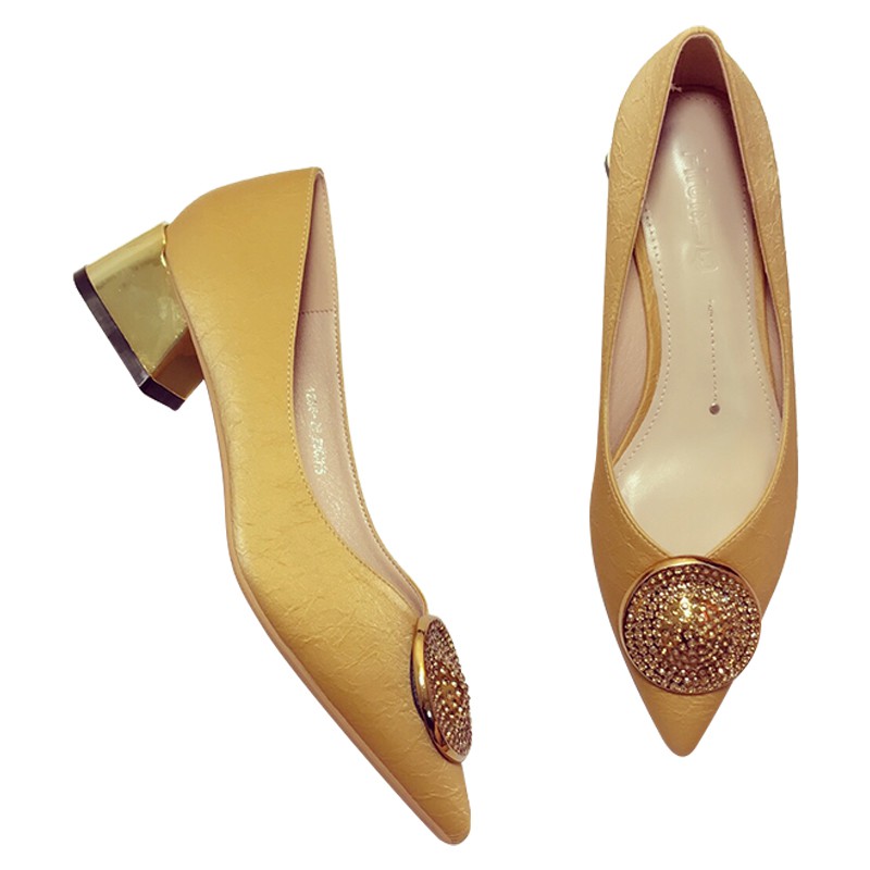 Giày Búp Bê Mũi Tròn Đính Đá Phong Cách Retro Nhật Hàn | BigBuy360 - bigbuy360.vn