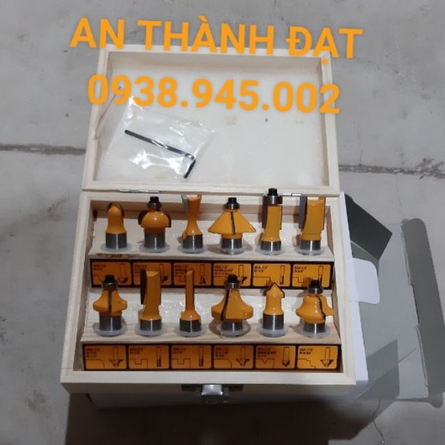 BỘ 12 MŨI PHAY GỖ 12.7MM INGCO MODEL: AKRT12121