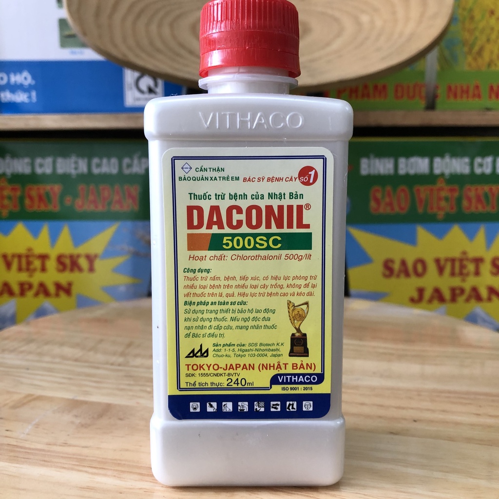 Chế phẩm trừ nấm bệnh cây trồng Daconil 500sc 240ml (Đạo ôn, khô vằn, sương mai, thán thư, phấn trắng, đốm lá)