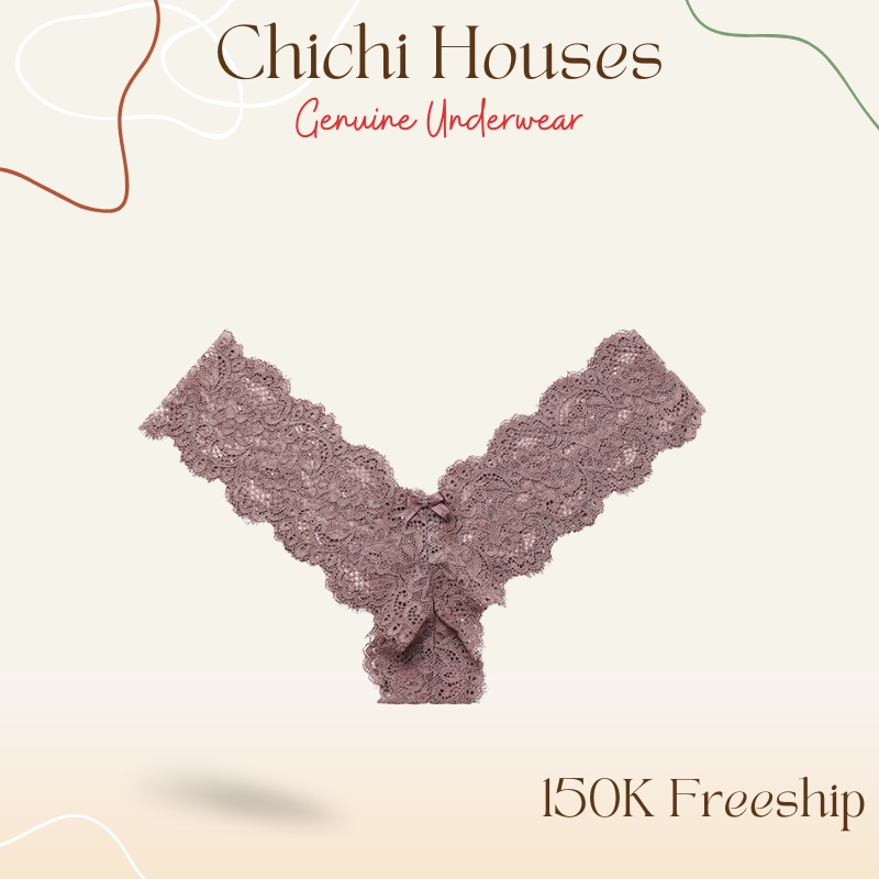 Quần Lót Ren Lọt Khe Chữ T Sexy Gợi Cảm Màu Trơn Mềm Mịn CHICHI Bra - 390