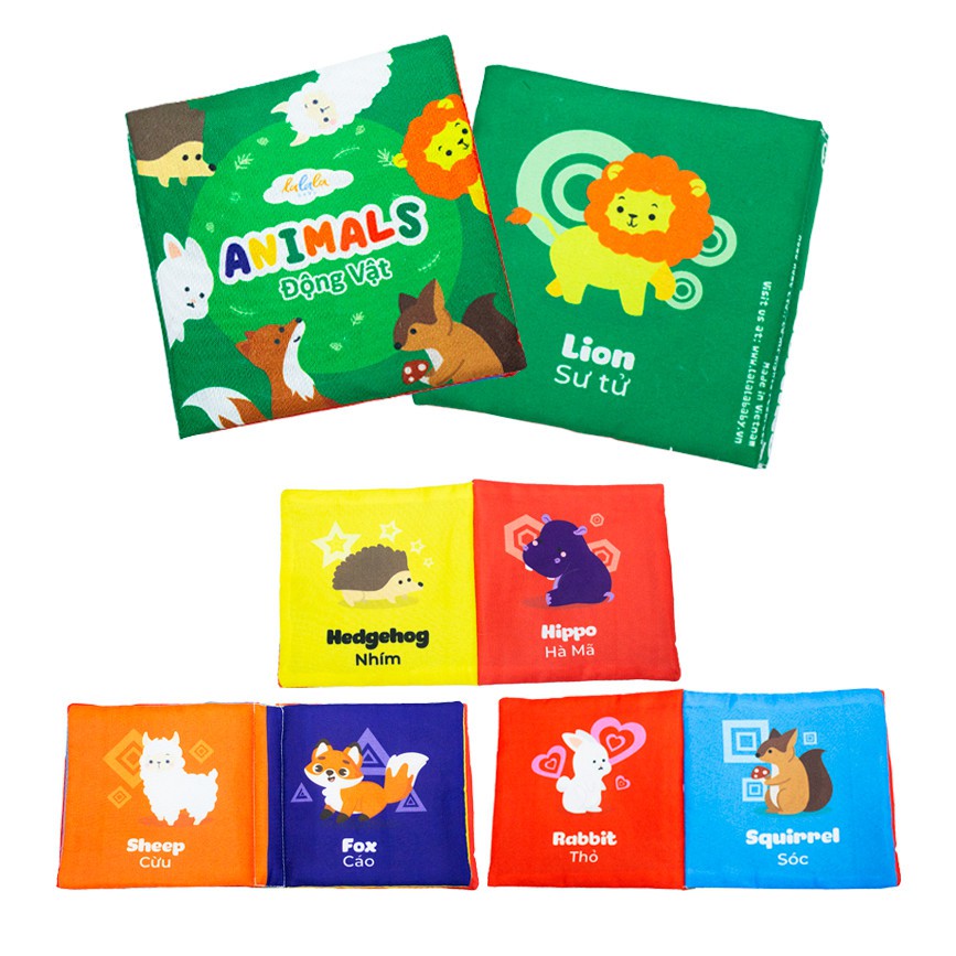 [LIFEMALL9915 - 12% đơn 99K] Bộ sách vải cho bé Lalala Baby nhiều chủ đề thú vị. Mini cloth book